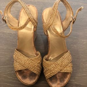 Stuart Weitzman cork wedges.
